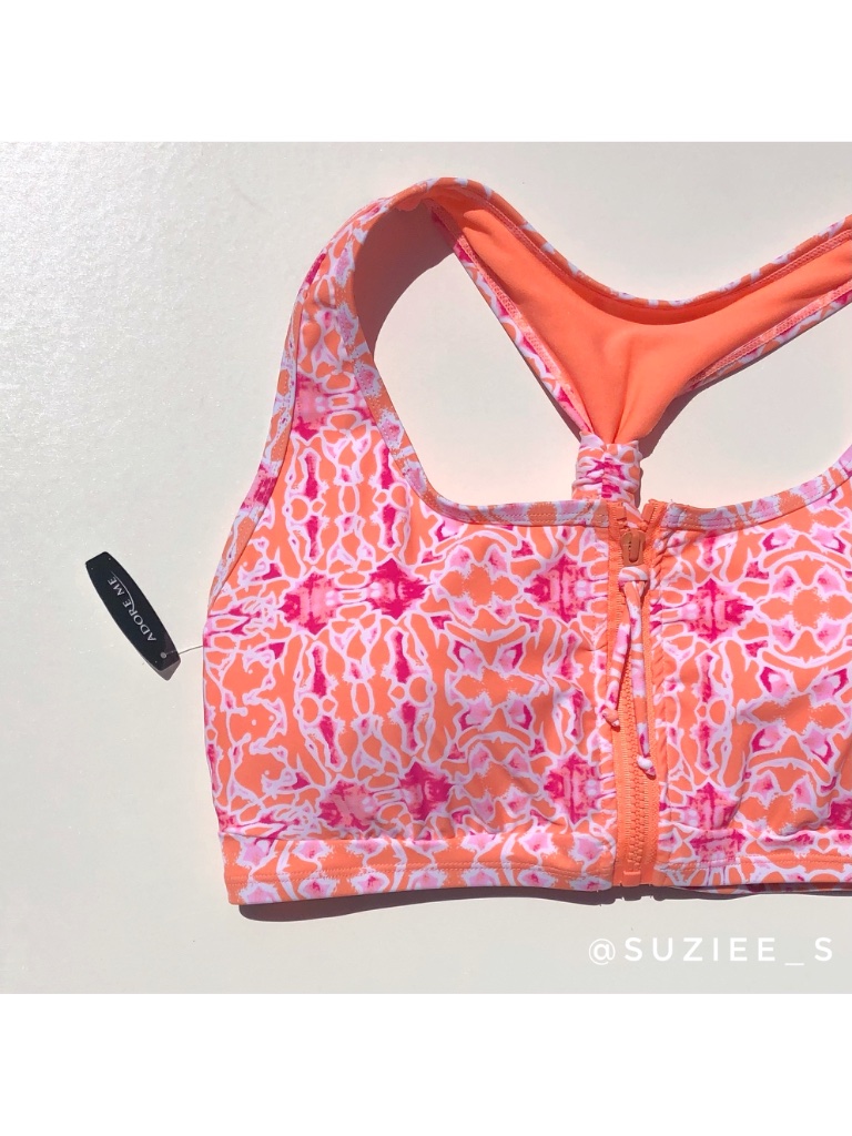 Adore Me Pink Orange Abstract Zipper Bikini Bra Top 1x Nwt — image 3 of 8